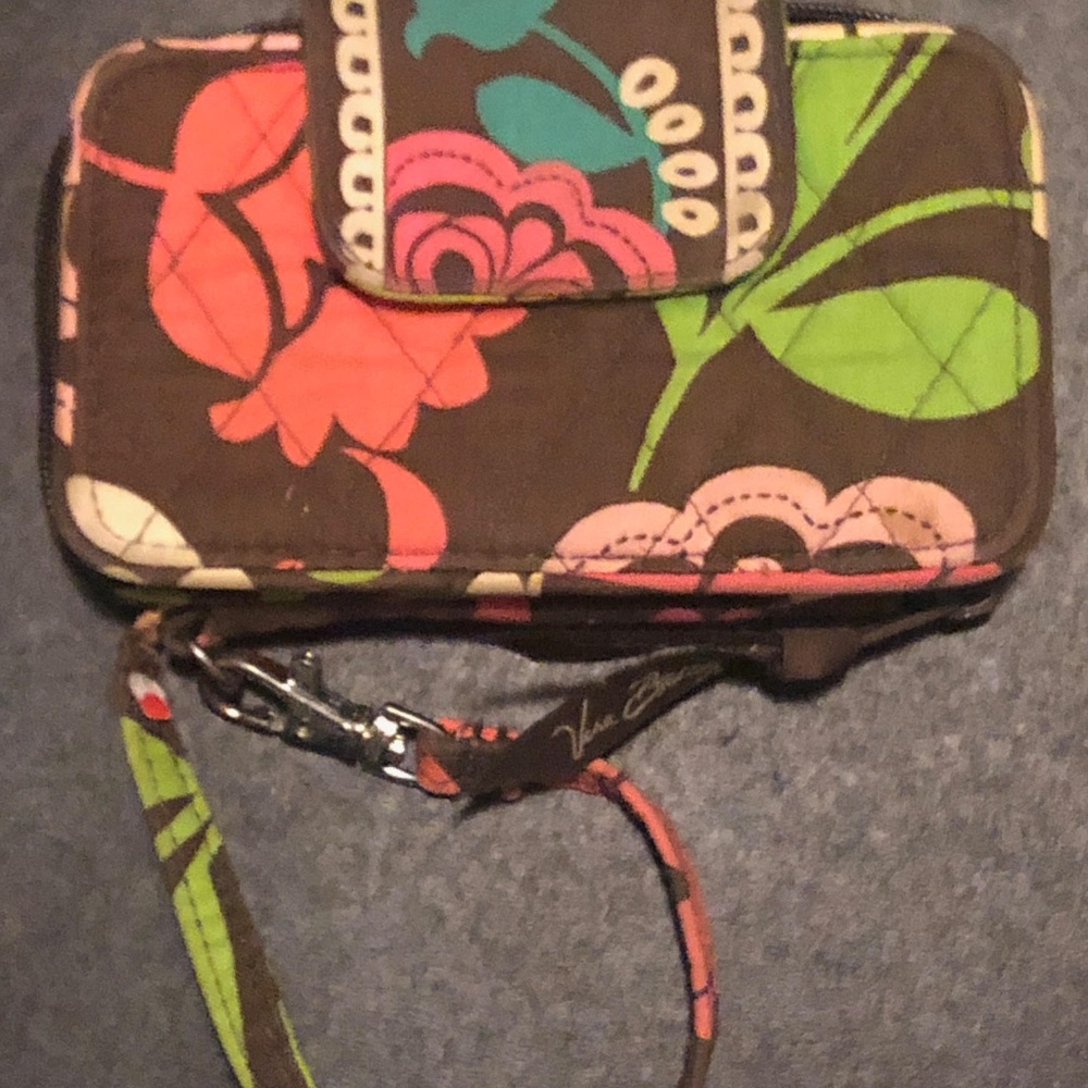 VERA BRADLEY Small Brown &Pink Paisley Wallet USED